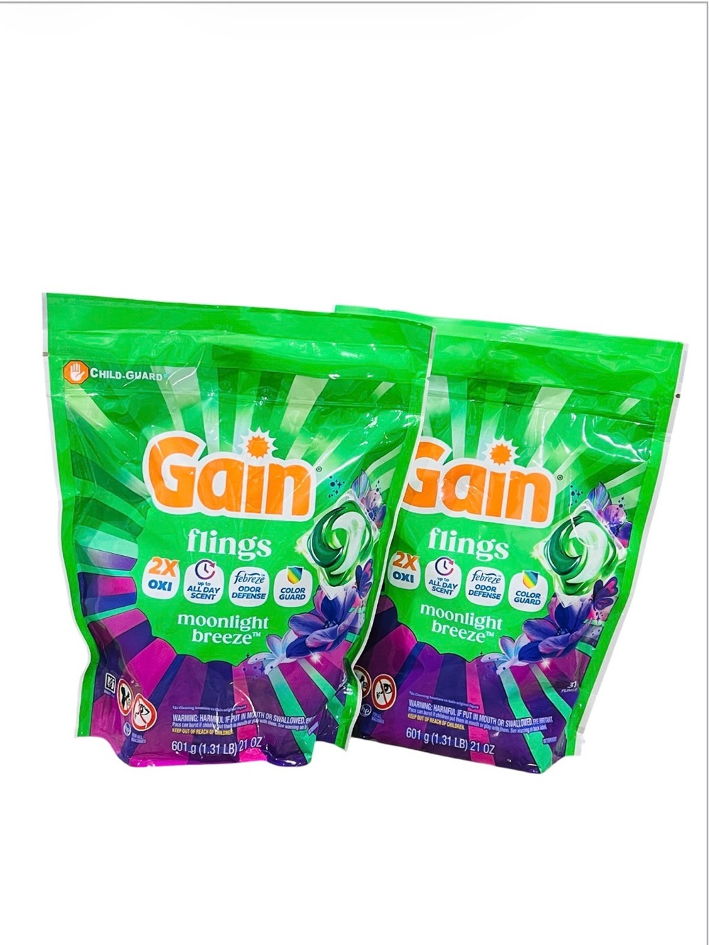Flings Moonlight Breeze Laundry Detergent Pacs - Green 31 flings each